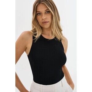 Lamarque Tank Top Size XS Black Knit Sleeveless Elevated Basics Quiet Luxury